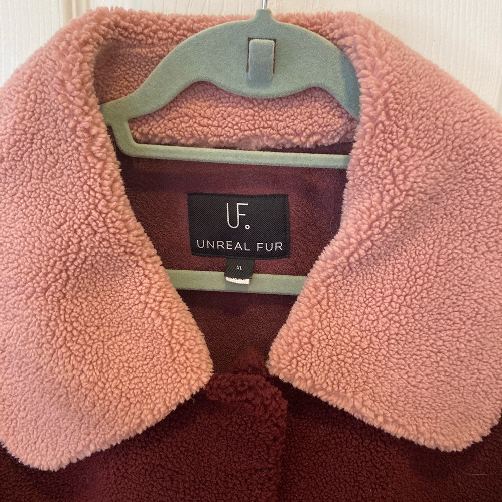 FREE PEOPLE Burgundy and Pink Coat - Picture 2 of 7